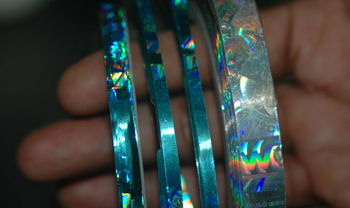 Holographic strips ready to apply